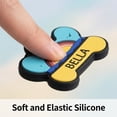 thumbnail image 3 of Pet Tag Silicone Pet ID Tag for Dog Collar, Silent Dog Tag Bone Shape with Personalized Engraving Space, Lightweight Identification Tag for Dogs and Cats, 1.89×1.57 in, 3 of 6