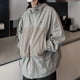 thumbnail image 1 of -Chaqueta de protección solar para mujer, cortavientos Vintage gris, estilo japonés Harajuku años 2000, Y2k, chaquetas con capucha de gran tamaño para exteriores, 1 of 5