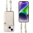 thumbnail image 3 of Feishell for iPhone 14 Plus Crossbody Wallet Phone Case with Hand Strap & Shoulder Strap,Premium PU Leather RFID Blocking Card Slots Zipper Pocket Back Purse Kickstand Phone Case,White, 3 of 12
