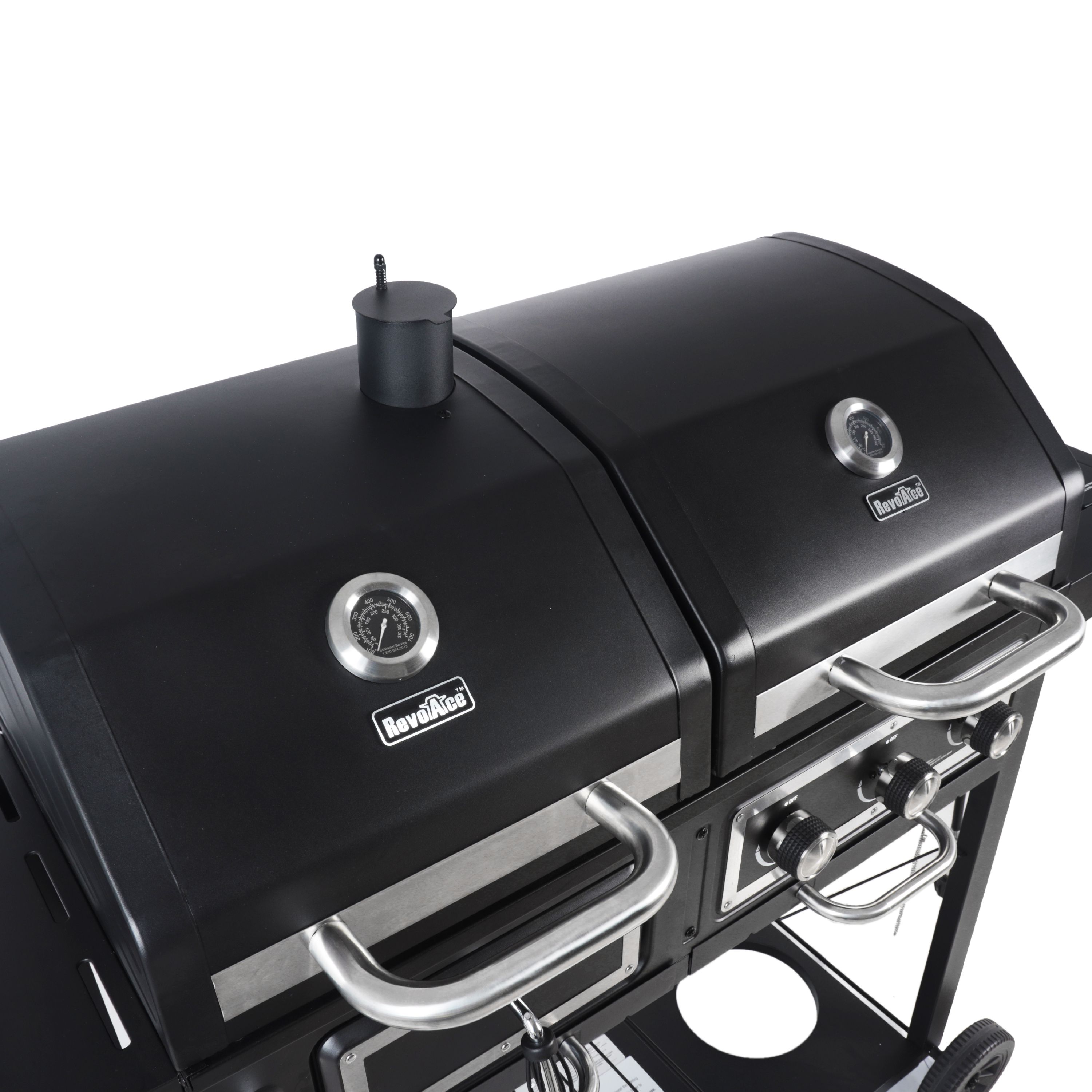 Dual Fuel Gas Charcoal Combo Grill Cast iron Outdoor Patio BBQ Propane