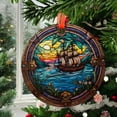 thumbnail image 2 of Pirate Ship: Ornament Style Wall or Window Hanging, 2025, Holiday Decoration, Seasonal Keepsake Gift, Unique Collectible, Window Hanging, Home Decor 2025, Holiday Decoration,, 2 of 5