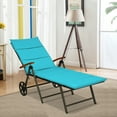 thumbnail image 2 of Costway Aluminum Rattan Lounger Recliner 5-Position Adjustable Chair Turquoise, 2 of 10