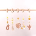 thumbnail image 3 of Colgante de joyería con borlas, colgante de estante de fitness para niños, colgante de cinco piezas de material de hilo de algodón y madera, 3 of 5