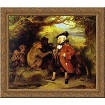 The Monkey Who Had Seen the World 24x20 Gold Ornate Wood Framed Canvas Art by Edwin Henry Landseer