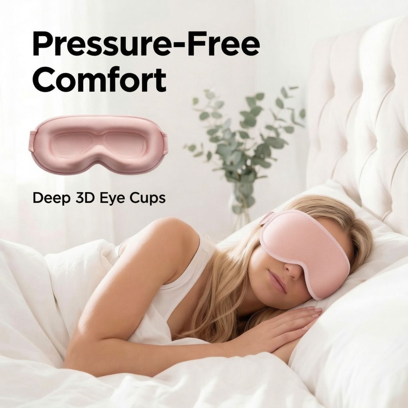 FACEMOON 2 Pack Memory Foam Weighted Sleep Mask – Gentle Pressure 100% Light Blocking | Zero Pressure Comfort Travel Design