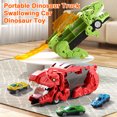 thumbnail image 1 of 1 Set Dinosaur Swallow Truck Toy with Foldable Slide Portable Handle Inertial Drive Pull Back Small Car Dinosaur Container Carrier Vehicle Toy Boys Birthday Gift, 1 of 7