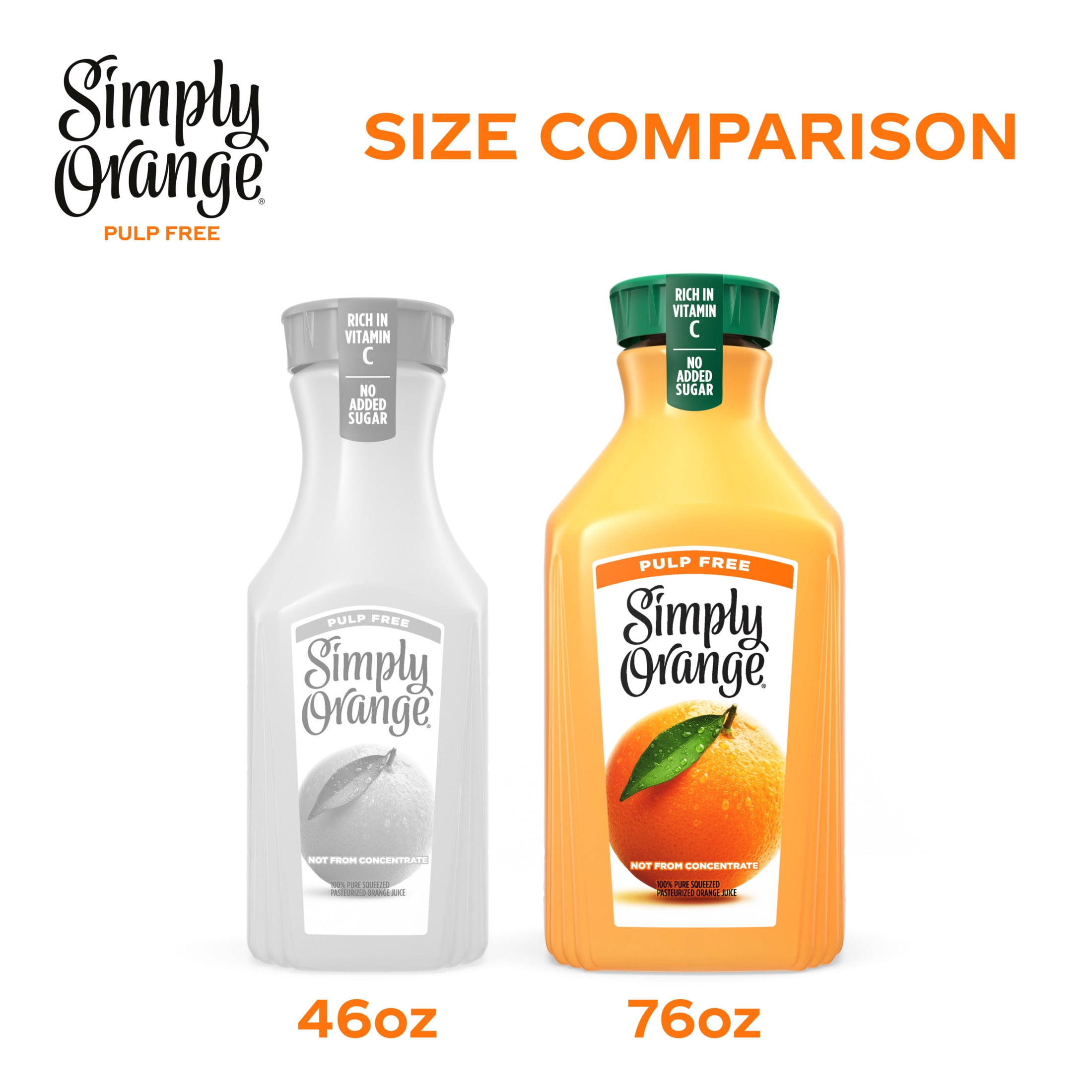 Simply Orange Pulp Free Orange Juice, 76 fl oz