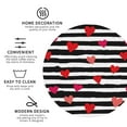 thumbnail image 3 of Honeii Hearts And Lines1 print Leather Coaster Set of 4, ideal for safeguarding your furniture from drinks spills and effortless cleanup-Round Shape, 3 of 6