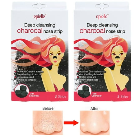 6 Pc Blackhead Remover Strips Charcoal Nose Deep Cleansing Peel