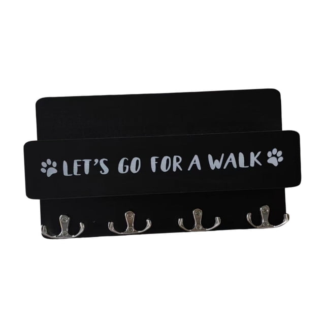Soporte de madera para correa de perro, estante para colgar correas de perro, decoración ligera con 4 Negro