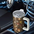 thumbnail image 4 of 40 oz Mushroom Travel Tumbler with Handle, Leak Proof Flip Lid and Straw, Insulated Stainless Steel Mug for Hot or Cold Drinks, 4 of 5