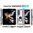 thumbnail image 5 of [4 in 1 Hinge Protection for Samsung Galaxy Z Fold 4 5G Case with Tempered Glass Screen Protector & Camera Lens Protector & Kickstand，[Military-Grade] Samsung Z Fold 4 Phone Case (Silver), 5 of 14