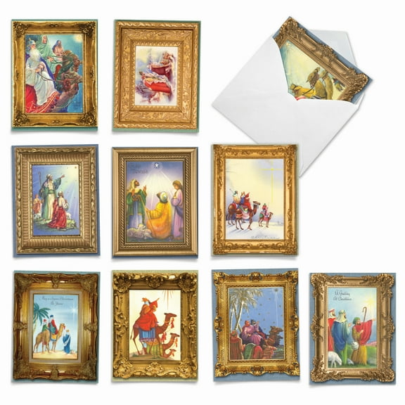 10 Merry Christmas Cards Pack - We Three Kings
