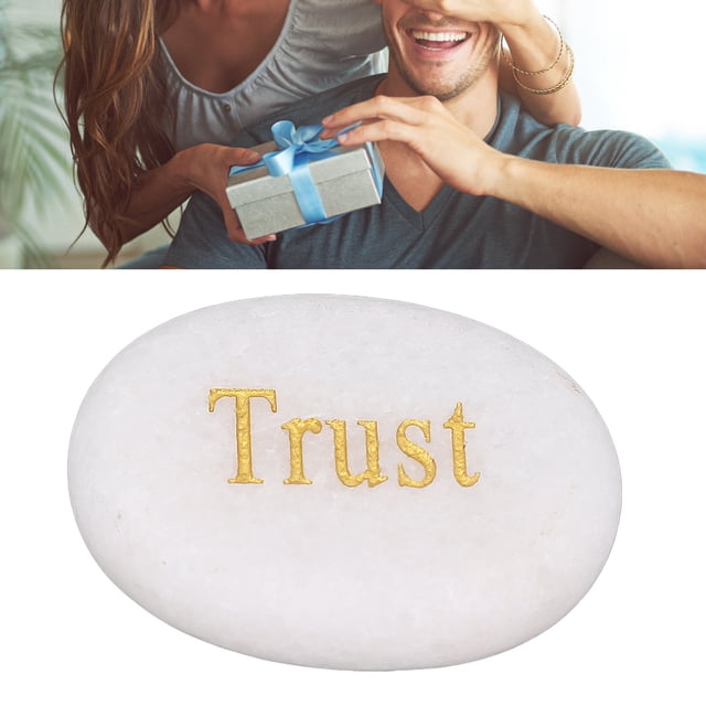 Engraved Encouragement Stone Polished Marble Precise Lettering Long Lasting Color Comfortable to Touch Suitable for Living Room Bathroom Aquarium Gifting