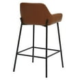 thumbnail image 6 of Pemberly Row Faux Leather Metal 26 Inches Counter Stool PU Set of 2 Saddle Black, 6 of 7