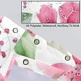 thumbnail image 3 of Pink Flowers with Leaves Shower Curtain for Bathroom, 3 of 6