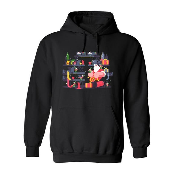 North Pole In Action Hoodie Men -Image by Shutterstock, Male Large
