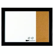 Quartet Combination Magnetic Whiteboard & Corkboard 23x17 Black Wood Frame 79283