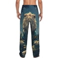 thumbnail image 7 of Salouo Starry Sky Meditating Lion Print Pajama Pants for Men, Lounge Pants Elastic Waistband Casual Men's sleepwear Loungewear Sleep Pajama Pant -Large, 7 of 7