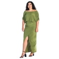 thumbnail image 5 of Plus Size Batwing Sleeve Front Slit Maxi Dress, 5 of 8