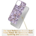 thumbnail image 3 of for Bling iPhone 13 Pro Max Case for Women，Very Shiny Luxury Case with 3D Glitter Sparkle Crystal Rhinestone Diamond Gems on Reflective PC Back，Soft TPU Bumper Cover for Girly Girls(Purple), 3 of 17