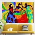 thumbnail image 3 of Abstract Poster, Ethnic Art Canvas, African Women Canvas Art, African Dancers Painting, Dancer Canvas, African Dancers Printed, Canvas Wall Decor - 3P-Black Framed, 3 of 9