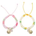 thumbnail image 1 of 2Pcs Rabbit Cat Adjustable Collar Delicate Pet Cloth Collar Pet Safety Collar, 1 of 7