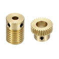 thumbnail image 1 of Worm Gear Set 30T 0.5 Module 1:30 Reduction Rate, Right Rotation Drive Gear Box Wheel Reduce Transmission Part (Brass Gear-8mm Bore, Brass Rod 4mm Bore), 1 of 6