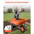 thumbnail image 2 of Chateauy Single-Wheel Garden Dump Cart, 6 Cu.Ft 330Lbs Capacity with Metal Handle & 16" Wide Track Wheels for Lawn Farm, 2 of 6