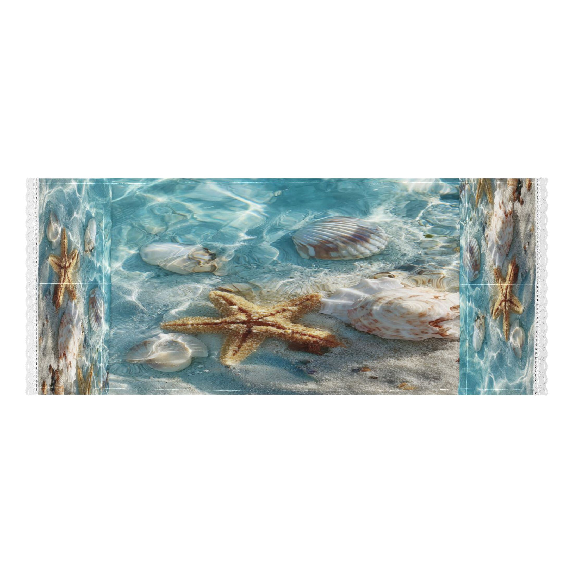 Wobogo Starfish Seashell on Beach Washing Machine Cover Dustproof Washer Dryer Cover Waterproof Laundry Room Decorative Protector