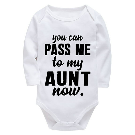 You Can Pass Me To My Aunt Now Baby Clothes Girl Newborn Long Sleeve Home from The Hospital Outfit Boy White Baby Boys' Body
