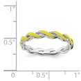 thumbnail image 5 of 925 Sterling Silver Stackable Expressions Yellow Enamel Ring Size: 7; for Adults and Teens; for Women and Men, 5 of 5
