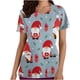 thumbnail image 2 of Pntutb, blusas con cuello en V y manga corta a la moda para mujer, blusa de bolsillo con estampado de uniforme de trabajo, tops Pntutb Pntutb-2921, 2 of 5