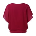 thumbnail image 3 of Womens Tops Fashion Tank O Neck Lace Sleeve Loose Womens Golf Shirt,Red,2XL, 3 of 6