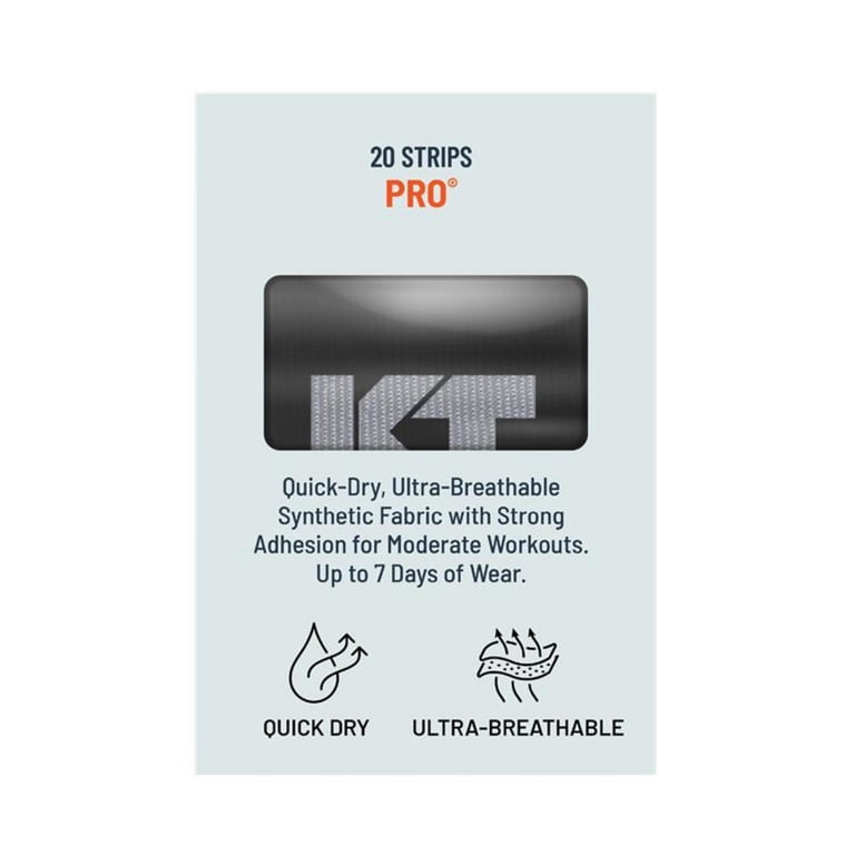 KT Tape Pro Ultra-Breathable Synthetic Kinesiology Tape, Jet Black