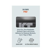 KT Tape Pro Ultra-Breathable Synthetic Kinesiology Tape, Jet Black, 20 Precut Strips