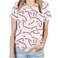 thumbnail image 5 of YHAJDS Women's Oversized T-shirts Baseball Print Short Sleeve Round Neck Loose Blouse, 5 of 5