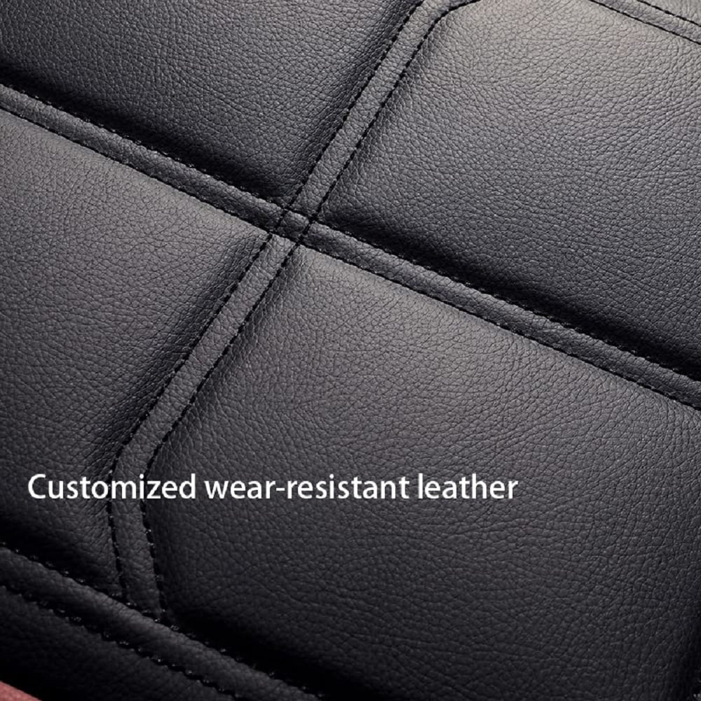2 Pack Universal Fit Waterproof Faux Leather Car Seat Covers Set, Premium Protector for SUV and Truck in Black-Grey