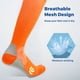 thumbnail image 4 of Medias de fútbol con protección para las piernas, disponibles para hombres y mujeres, medias de presión, medias cómodas (naranja), 4 of 5