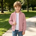 thumbnail image 3 of ATOGUTA Sweatshirt Boys Full Zip Up Long Sleeve Warm Uniform Sweatshirt Fall Winter Fashion Jacket With Pocket Size 4T-15, 3 of 8
