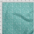 thumbnail image 4 of oneOone Cotton Jersey Aqua Blue Fabric Game Video Game Doodle Sewing Material Print Fabric By The Yard 58 Inch Wide, 4 of 4