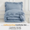 thumbnail image 7 of ANGENIA California King Comforter Sets Grayish Blue, 3 Pieces Farmhouse Shabby Chic Oversized Ruffle Bedding Comforter Sets, Soft Lightweight Fluffy Microfiber All Season Bed Set(104" x96" Comforter), 7 of 7