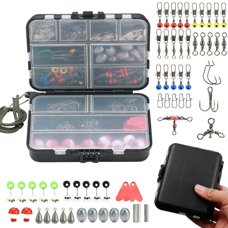 Jercoda 264pcs Fishing Lure Kit with Tackle Box, Multiple Fishing