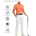 thumbnail image 3 of Demotime Men's Golf Polo Shirts Short Sleeve Orange L Performance Shirt Moisture Wicking Dry Fit Golf Shirts for Men, 3 of 7