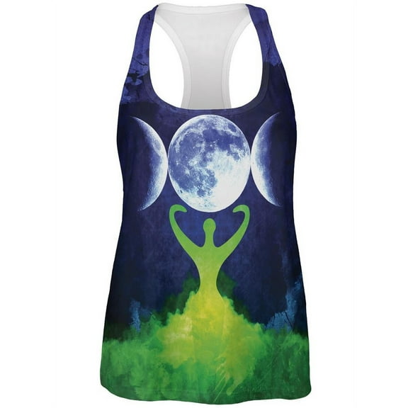 Wiccan Moon Goddess Mother Earth Symbol All Over Womens Work Out Tank Top Multi LG