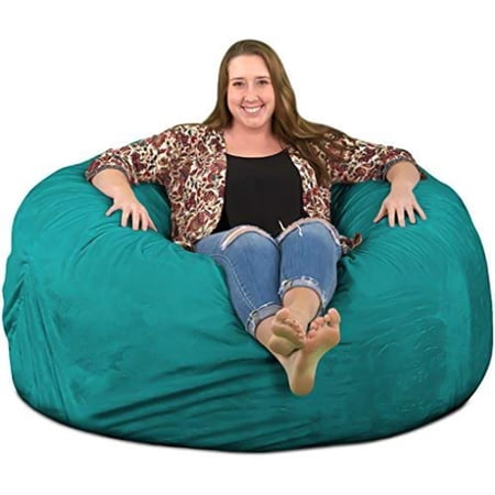 Ultimate Sack 5000 (5 ft.) Bean Bag Chair in multiple colors: Giant Foam-Filled Furniture - Machine Washable Covers  Double Stitched Seams  Durable Inner Liner. (5000  Teal Suede)