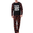 thumbnail image 2 of AIGUR Family Matching Halloween Pajamas Set Bat  Letter Print Holiday Pajamas Glow in Dark Sleepwear Dad Mom Kids PJs, 2 of 10