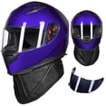 thumbnail image 1 of ILMFullFaceMotorcycleStreetBikeHelmetwithRemovableWinterNeckScarf+2VisorsDOT(L,Blue), 1 of 7