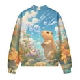 thumbnail image 5 of DISNIMO Capybara Floral Printed Sweatshirts for Women Zip Up Jackets Long Sleeve Outwear Fall Winter Clothes, 4XL, 5 of 7