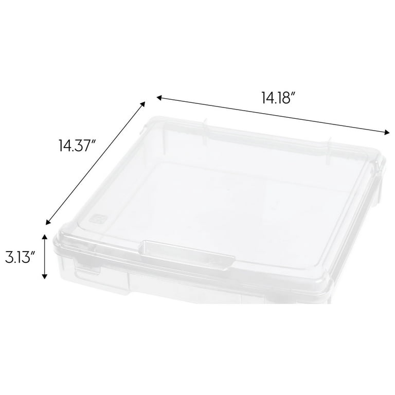 IRIS USA, 12 x 12 Portable Scrapbook or Craft Storage Case, Clear, Set of  6 